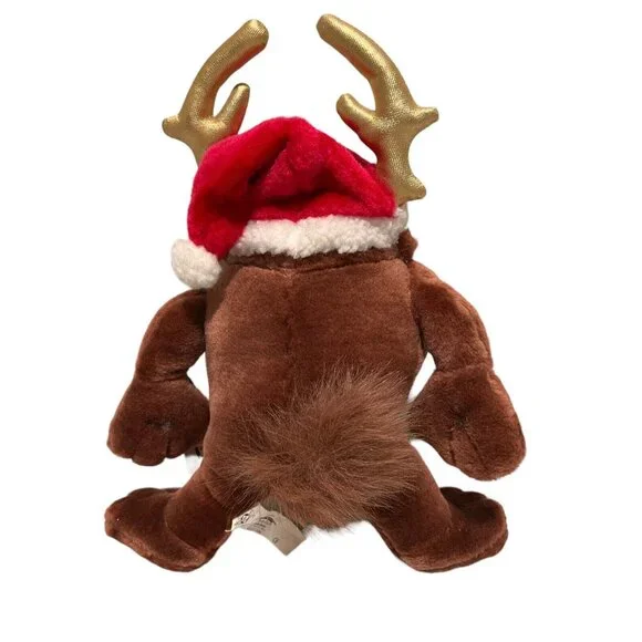 Tasmanian Devil Looney Tunes Ace Taz Christmas Santa Hat Antlers 1998 w/tags - Picture 8 of 8